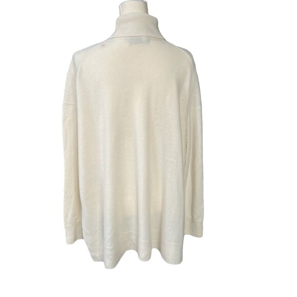 Allsaints Gala Roll Neck Sweater Cashmere Wool Blend Turtleneck Cream Size Mediu - Picture 3 of 11